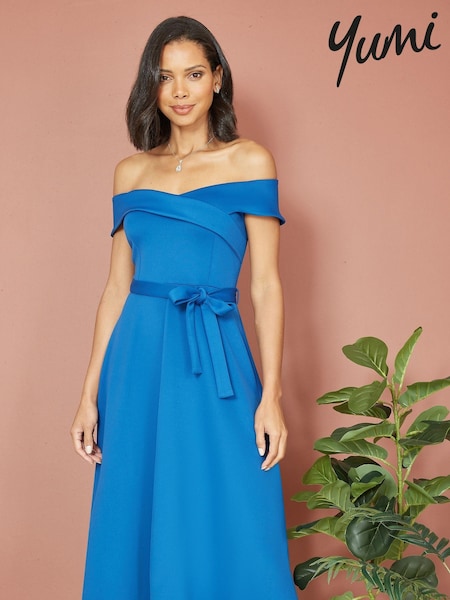 Yumi Bardot Stretch Midi Skater Dress (B39348) | 229 LEI
