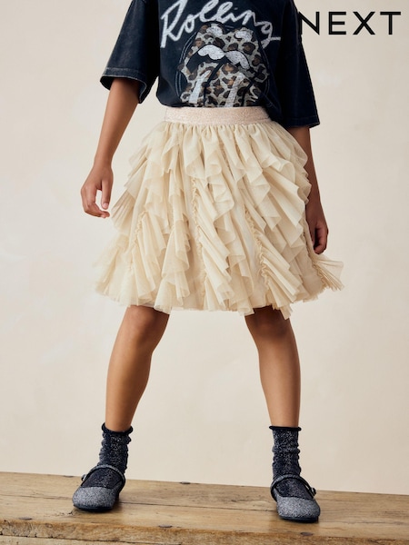 Cream Tiered Tulle Mesh Skirt (3-16yrs) (B39427) | €13 - €17.50