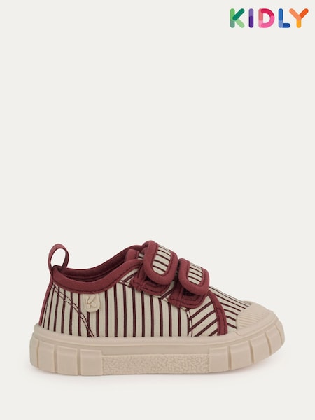 Roșu - KIDLY Stripe Canvas Trainers (B39442) | 179 LEI