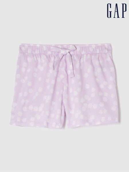 Gap Light Purple Cotton Poplin Print Pyjama Shorts (B39514) | €13.50