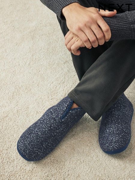 Navy Boucle Boot Slippers (B39547) | €14