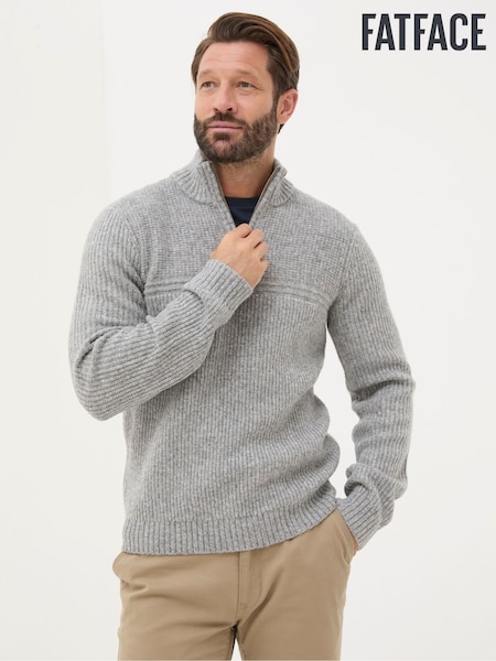 FatFace Calder Grey Half Neck Jumper (B39595) | €42