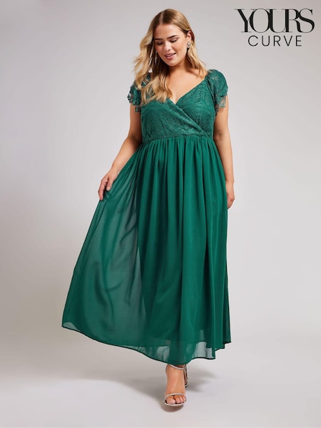 Yours Curve Lace Wrap Maxi Dress (B39631) | €107