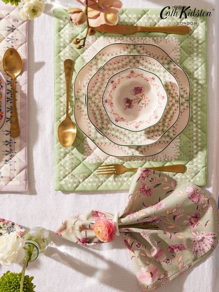 Cath Kidston Green Friendship Gardens 100% Cotton Napkins 8 Pack (B39806) | €49