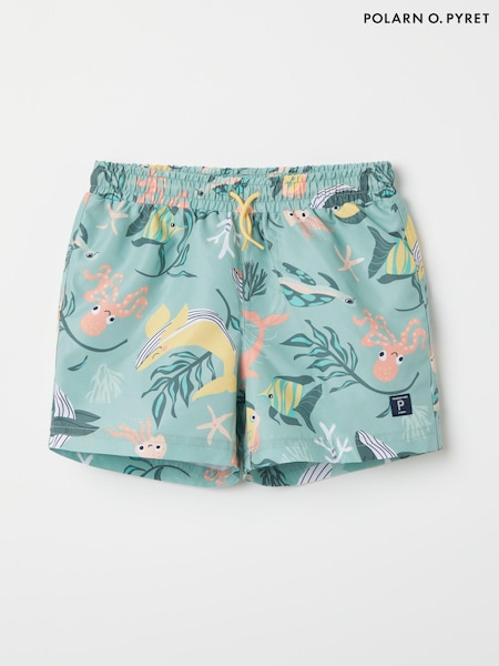 Polarn O. Pyret Blue Sealife Print Swim Shorts (B39827) | €16