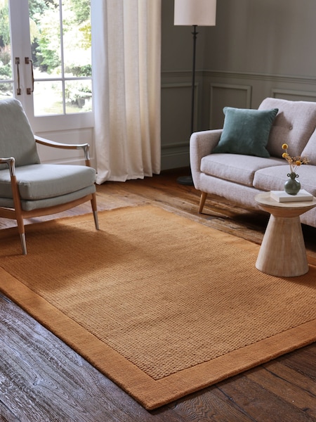 Caramel Natural Border Rug (B40087) | €106 - €371