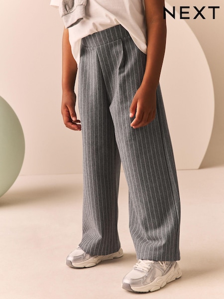 Grey Pinstripe Wide Leg Trousers (3-16yrs) (B40101) | AED56 - AED74