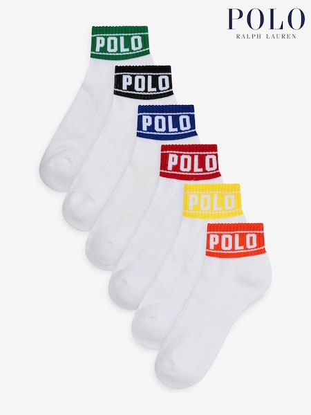 Polo Ralph Lauren Multi Boys Stripe 100% Cotton Socks 6 Pack (B40112) | €30