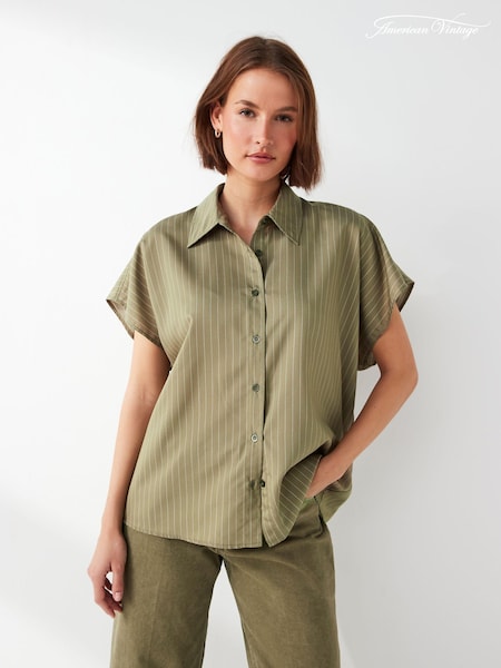 American Vintage Green Okyrow Shirt (B40177) | €69