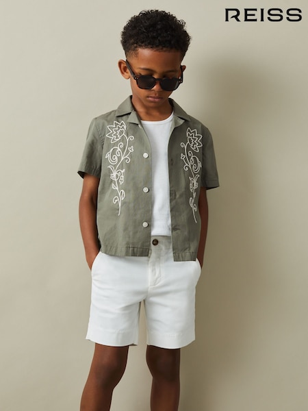 Reiss Sonny Cotton Embroidered Cuban Collar Shirt (B40228) | 65 €