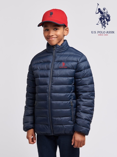 U.S. Polo Assn. Blue Lightweight Boys Bound Quilted Jacket (B40296) | ₪327 - ₪392