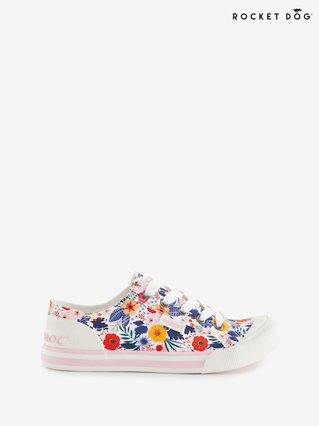 Rocket Dog Jazzin Malden Floral Cotton White Trainers (B40378) | €60