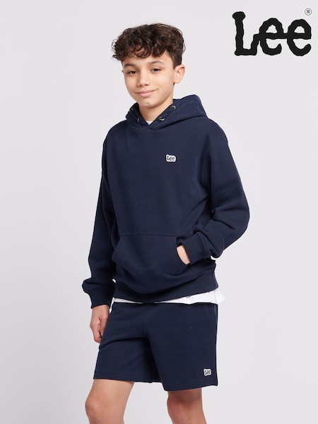 Lee Blue Navy Boys Badge 100% Cotton Hoodie (B40396) | 198 QAR - 238 QAR