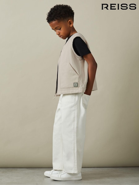 Off White - Reiss Hayes Cotton Quilted Gilet (B40409) | 70 €