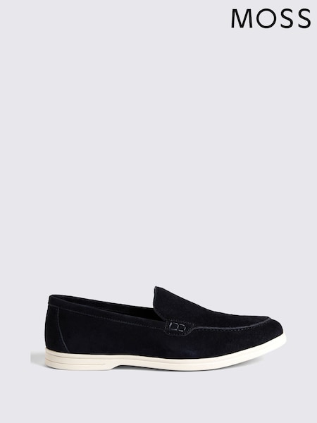 Sininen - Moss Lewisham Suede Casual Loafers (B40411) | €110