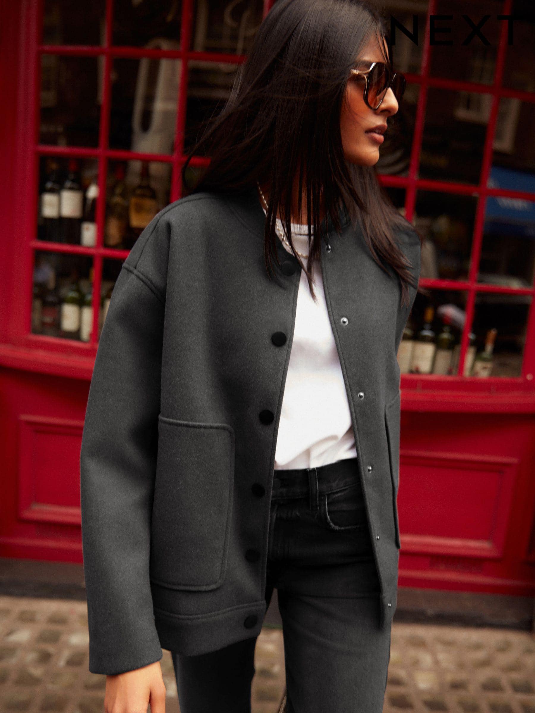 Womens grey coat fur hood on sale