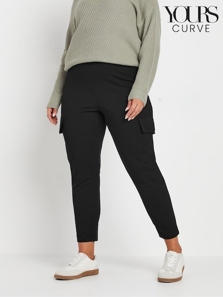 Yours Curve Black Tailored Scuba Pocket Trousers (B40596) | €41