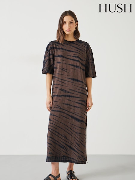 Hush Brown Addie Midi T-Shirt Dress (B40619) | €37