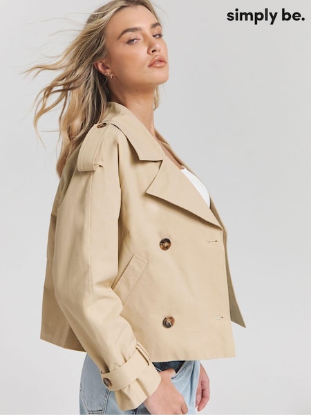 Simply Be Natural Cropped Trench Coat (B40663) | €49