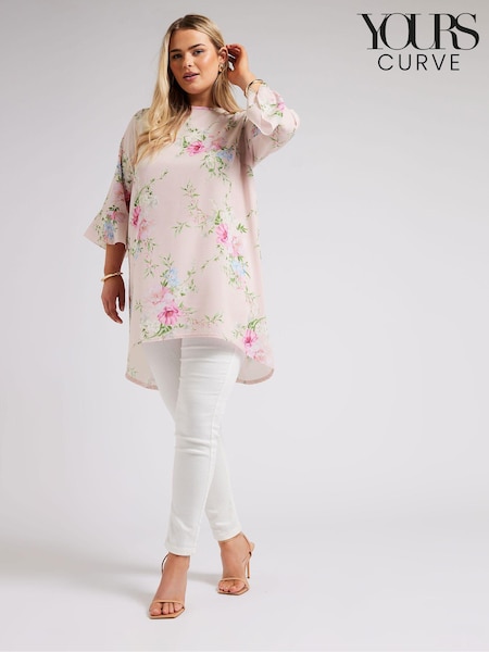 Vaaleanpunainen - Yours Curve Zebra Kukallinen Printti; kuvio Tunika Top (B40706) | €57