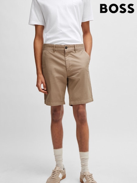 BOSS Brown Slim Fit Stretch Cotton Chino Shorts (B41012) | €68