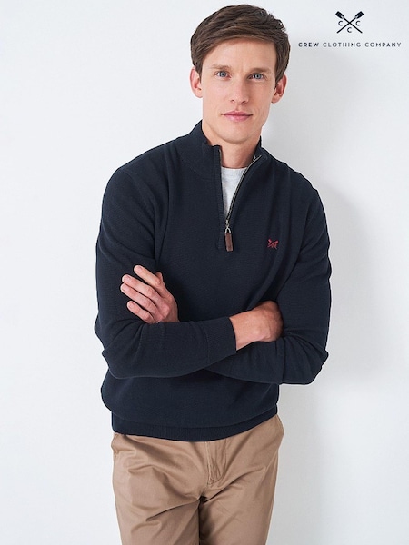 Crew Clothing Company Light Blue Quarter Zip Knitted Jumper (B41084) | €100