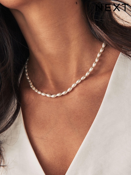 Pärla vit - Short Necklace (B41236) | kr200