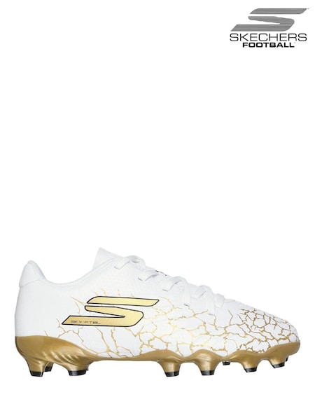 Skechers White White / Gold Younger Kids Firm Ground Football Boots (B41277) | R$ 435