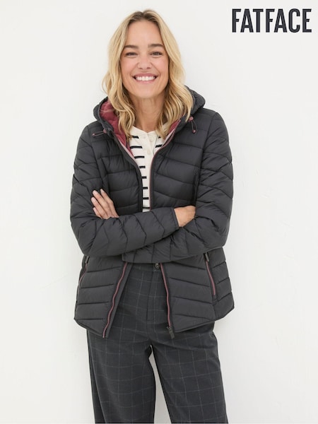 FatFace Ruby Black Lightweight Puffer Jacket (B41396) | ₪377