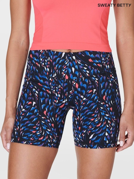 Sweaty Betty Black Coral Texture print Power 6" Biker Shorts (B41447) | €35