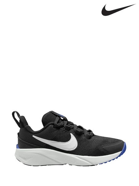 Nike Black/White/Blue Junior Star Runner 4 Trainers (B41483) | €50