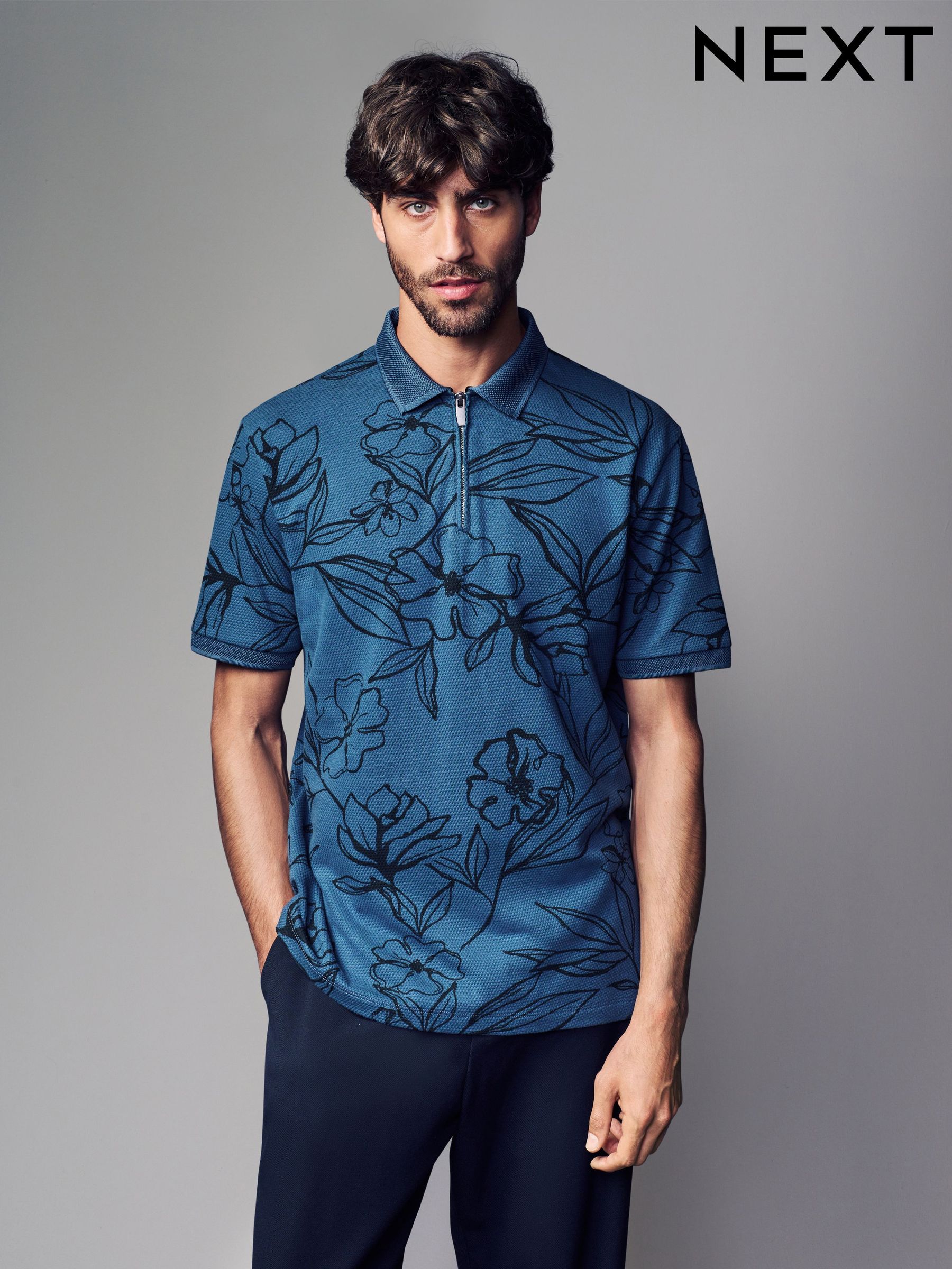 Men s Polo Shirts Floral Tops Next United Arab Emirates