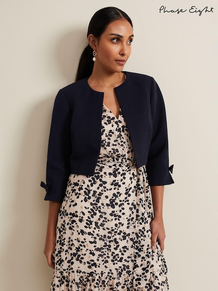 Phase Eight Blue Zoelle Bow Jacket (B41583) | €156