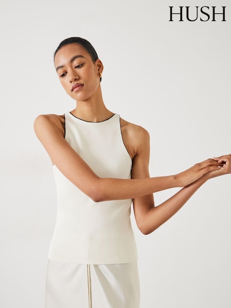 Hush Natural Acher Ribbed Knitted Vest (B41647) | €44