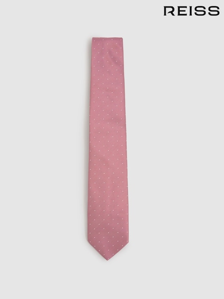 Rosa oscuro - Reiss Liam Silk Polka Dot Tie (B41666) | 70 €