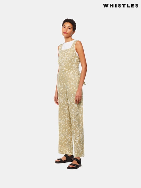 Whistles Green Tropical Leaves Jumpsuit (B41717) | €79