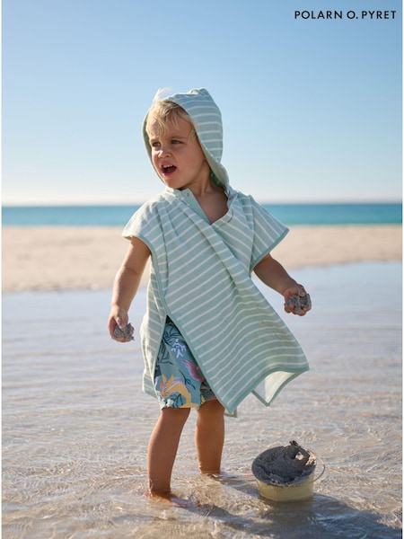 Polarn O. Pyret Striped Towelling Poncho (B41724) | 158 LEI