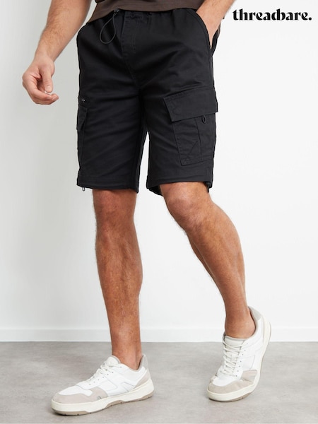 Threadbare Cotton Utility Cargo Shorts With Stretch (B41766) | 135 LEI