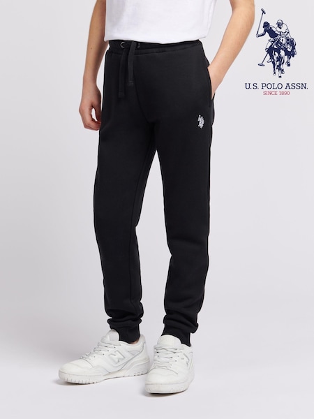 U.S. Polo Assn. Black Double Horsemen Boys 100% Cotton Joggers (B41800) | ₪176 - ₪211