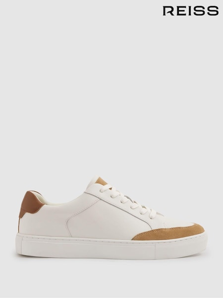 Reiss Ashley Leather Suede Detail Trainers (B41806) | ‏994 د.إ.‏