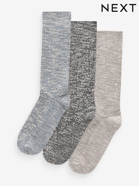 Blue/Grey Slouchy Ankle Socks 3 Pack (B41841) | $22