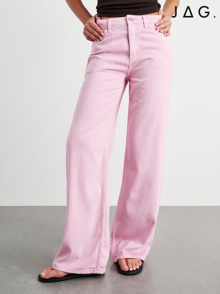 粉色 - Jag Loe Mid Rise Straight Jeans