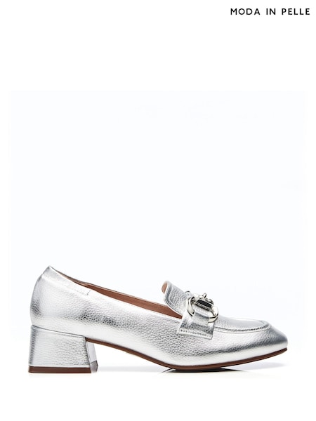 Moda in Pelle Fenet Soft Square Toe Heeled Snaffle Trim Loafers (B41874) | €76