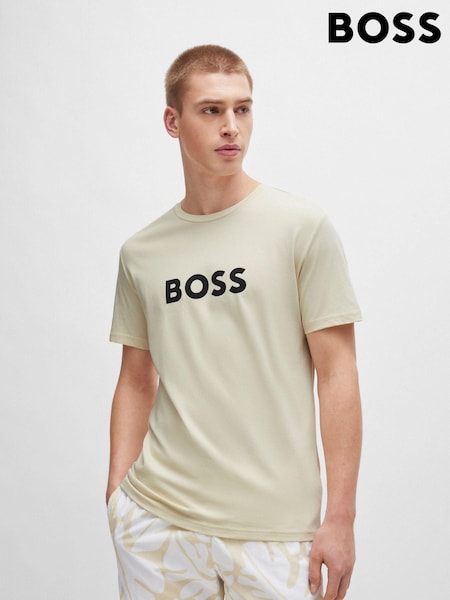 BOSS Beige Large Chest 100% Cotton T-Shirt (B42067) | €32