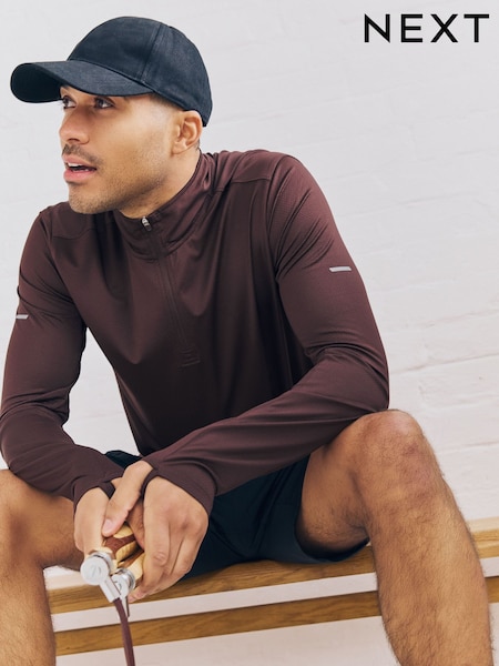 Rouge bordeaux - Sweat-shirt texturé à col zippé Active Training (B42126) | € 8