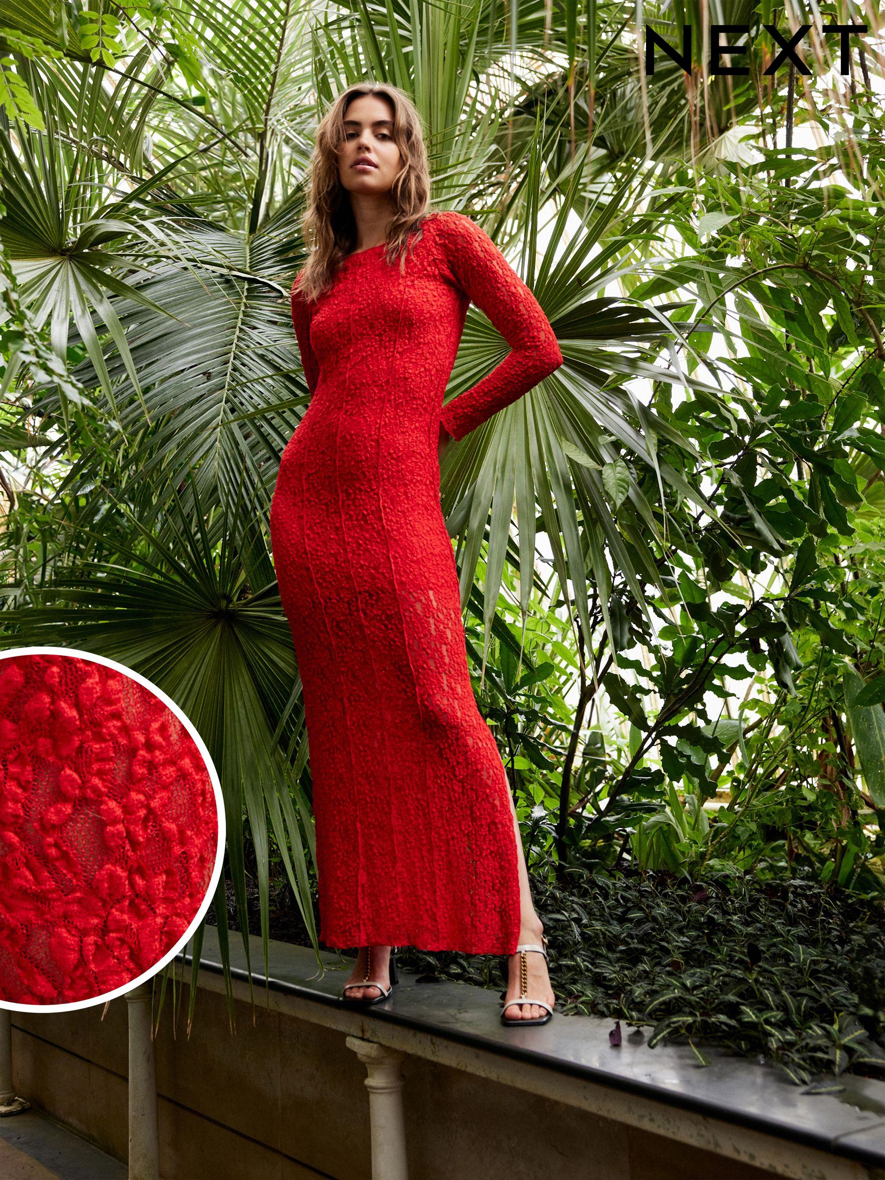 Red bodycon maxi dress on sale