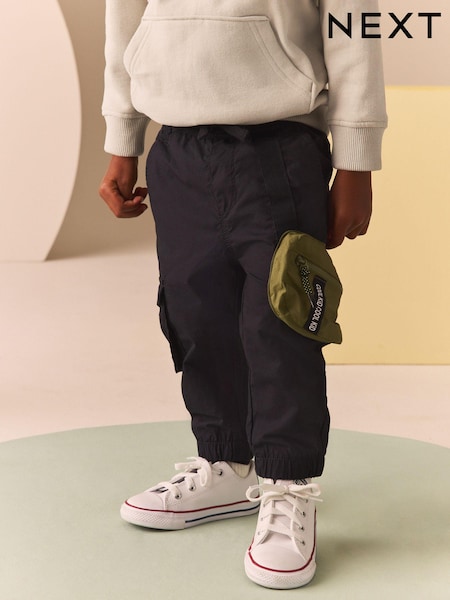 Black Bumbag Lined 100% Cotton Cargo Trousers (3mths-7yrs) (B42368) | R$ 160 - R$ 180