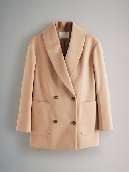 The Set Camel Double Breasted Short Blazer Coat (B42475) | kr685