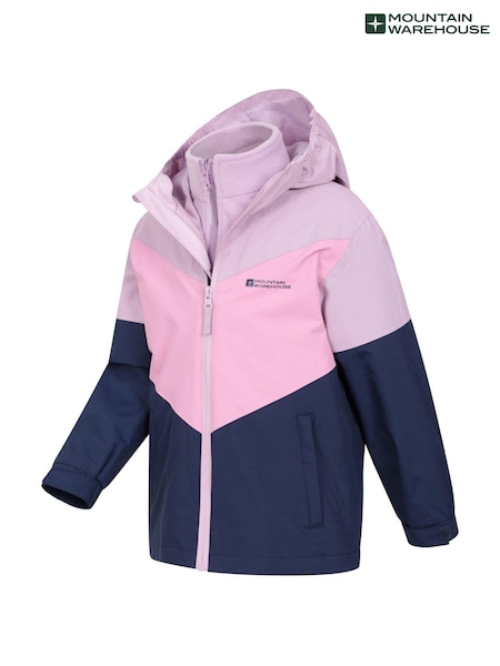 Синий/розовый - Mountain Warehouse Lightning II Kids 3-in-1 Waterproof Jacket (B42486) | €74