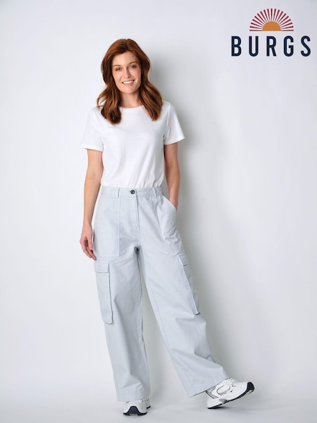 Burgs Womens Grey Wide Leg Cargo Trousers (B42671) | €44